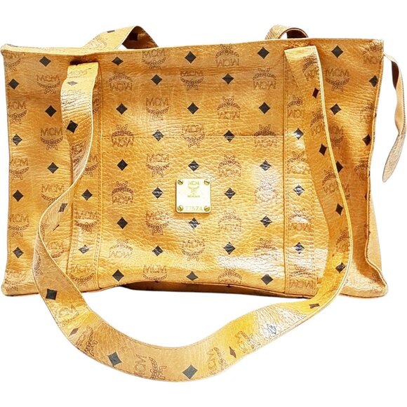 (L3) Authentic MCM Shoulder Bag Brown PVC Luxury Vintage Designer Handbag - Picture 1 of 9